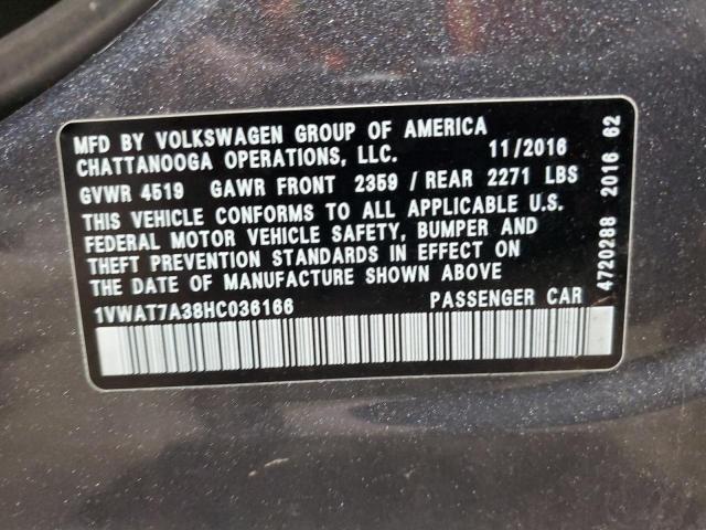 2017 VOLKSWAGEN PASSAT S #3266934045