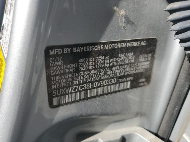 2017 BMW X3 SDRIVE28I 5UXWZ7C38H0V90330