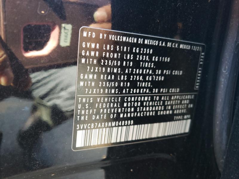 2022 VOLKSWAGEN TIGUAN SE R-LINE BLACK 3VVCB7AX9NM048999