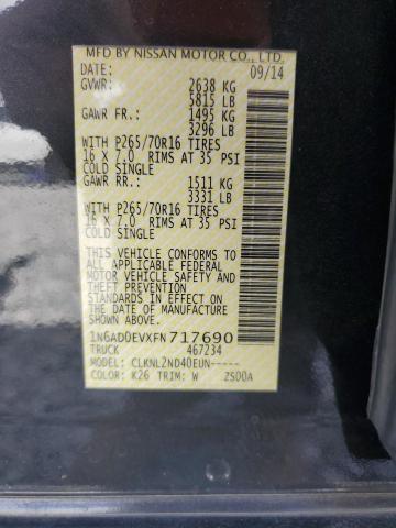 2015 NISSAN FRONTIER S - 1N6AD0EVXFN717690