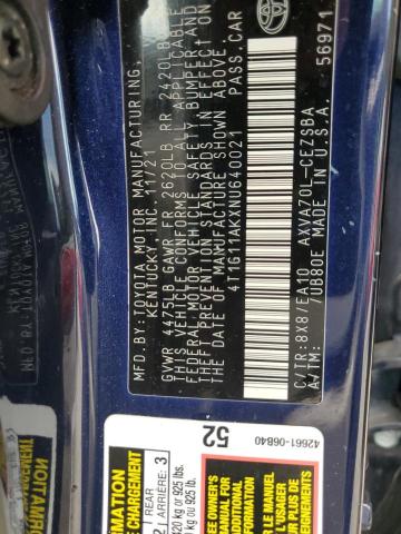 2022 TOYOTA CAMRY SE - 4T1G11AKXNU640021