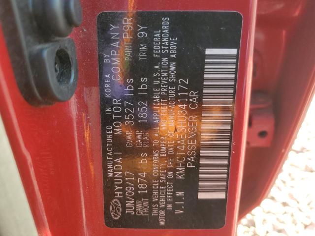 2017 HYUNDAI ACCENT SE KMHCT4AE3HU341172