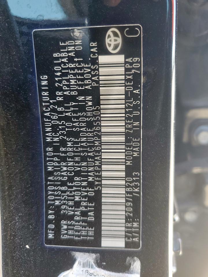 Lot #3309808334 2021 TOYOTA COROLLA LE