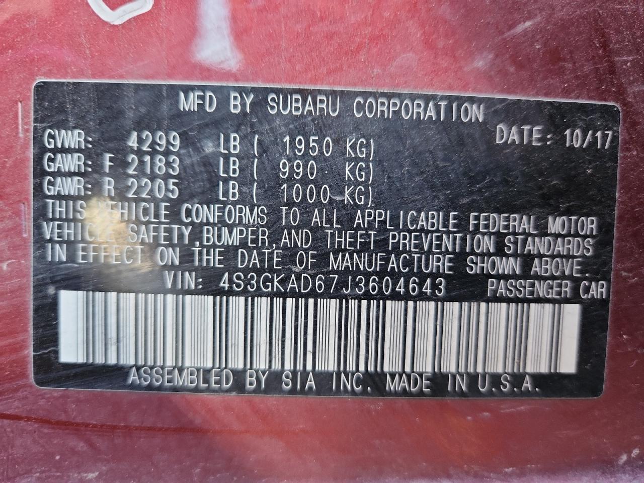 SUBARU IMPREZA PREMIUM PLUS