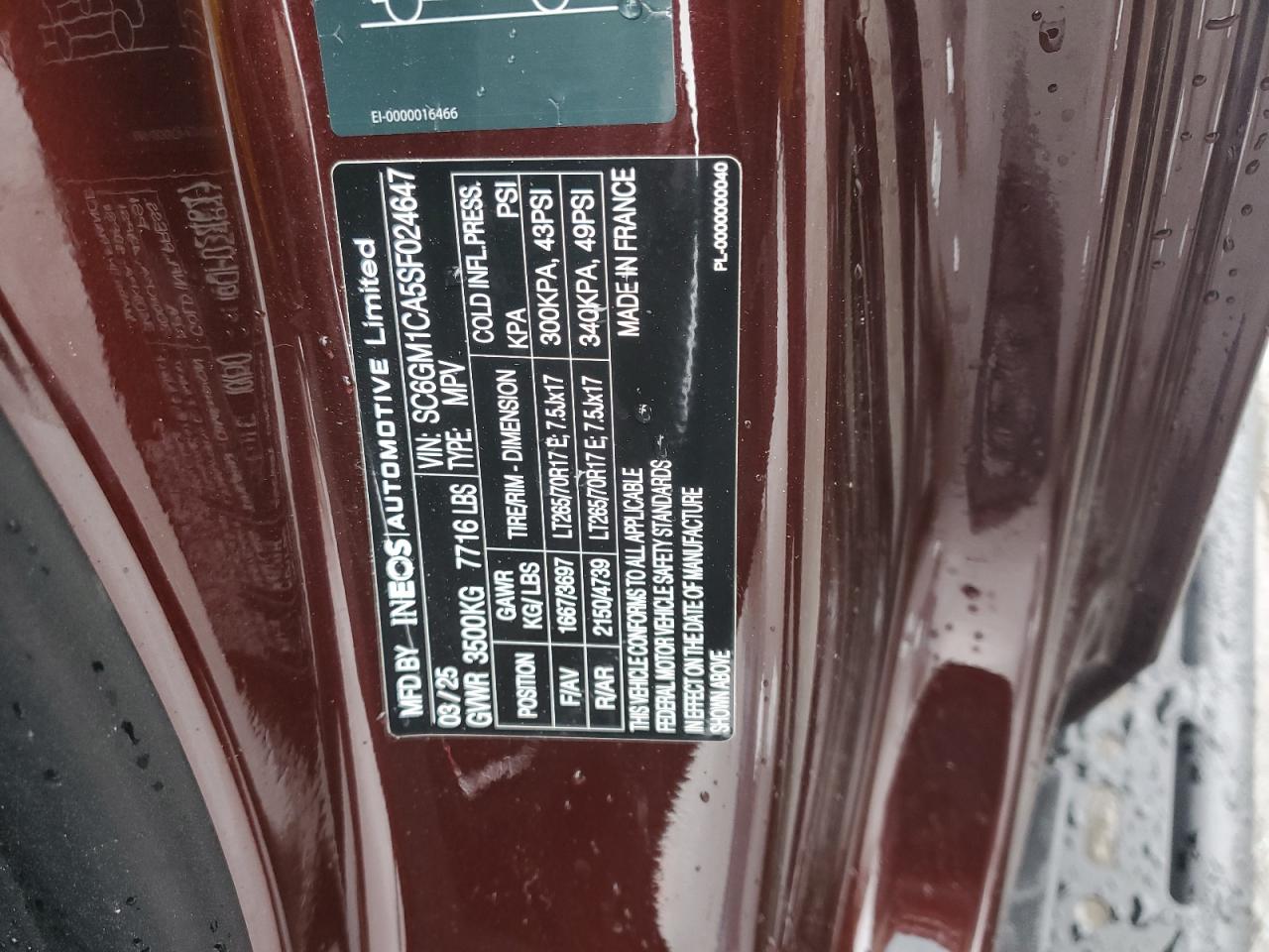 Lot #3316079264 2025 INEOS AUTOMOTIVE LIMITED GRENADIER