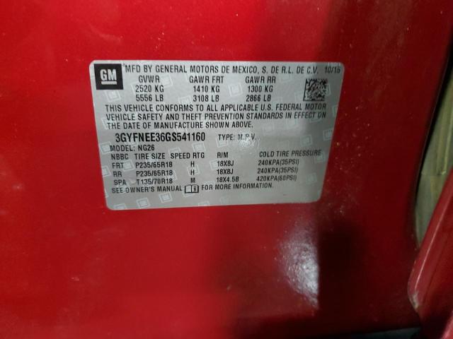 2016 CADILLAC SRX LUXURY 3GYFNEE36GS541160