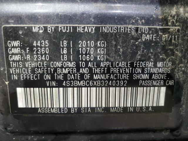 2011 SUBARU LEGACY 2.5 #3270007000