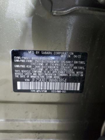 2022 SUBARU FORESTER P JF2SKAEC3NH463854