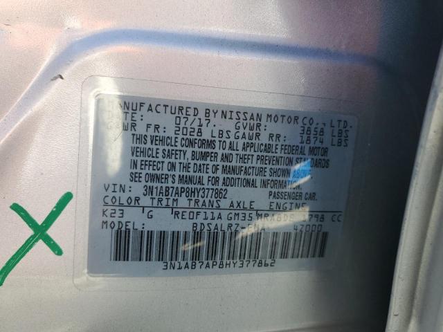 2017 NISSAN SENTRA S 3N1AB7AP8HY377862