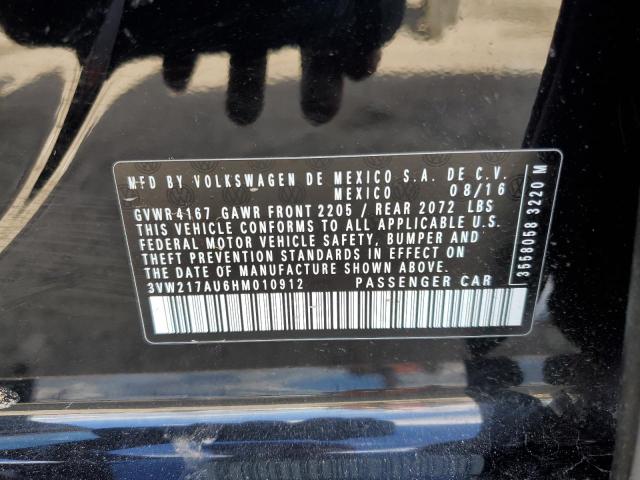 2017 VOLKSWAGEN GOLF S #3302910097