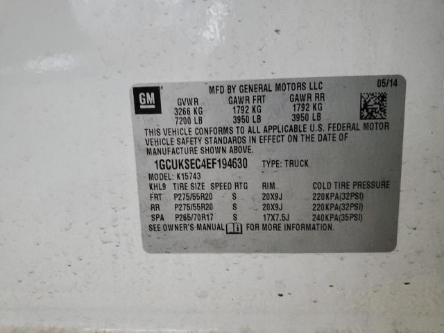 2014 CHEVROLET SILVERADO K1500 LTZ - 1GCUKSEC4EF194630