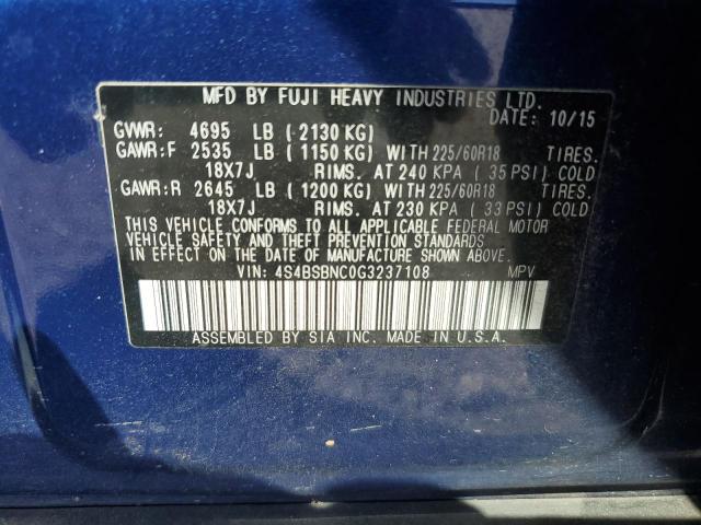 2016 SUBARU OUTBACK 2. #3286742294