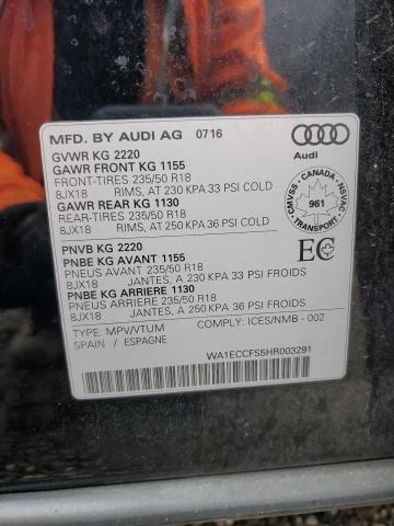 2017 AUDI Q3 PREMIUM - WA1ECCFS5HR003291