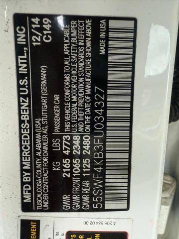 2015 MERCEDES-BENZ C 300 4MAT 55SWF4KB3FU034327