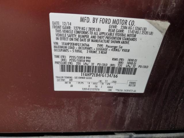 2015 FORD TAURUS SEL 1FAHP2E84FG134766