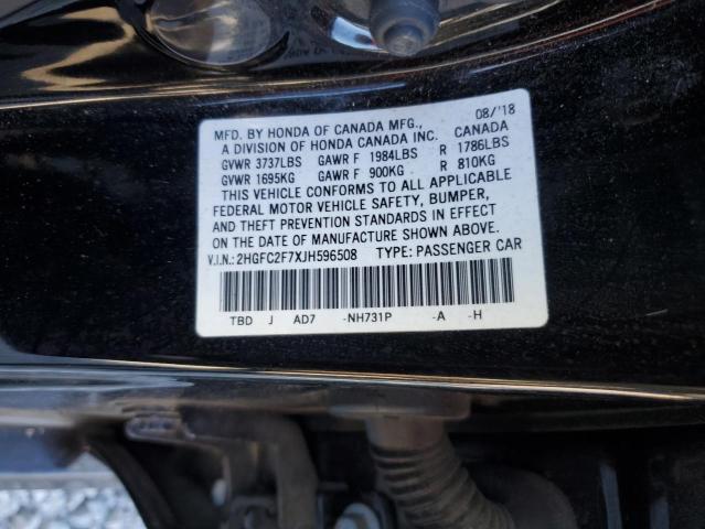 2018 HONDA CIVIC EX 2HGFC2F7XJH596508