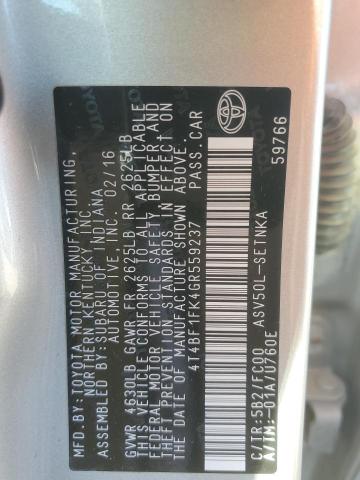 2016 TOYOTA CAMRY LE 4T4BF1FK4GR559237