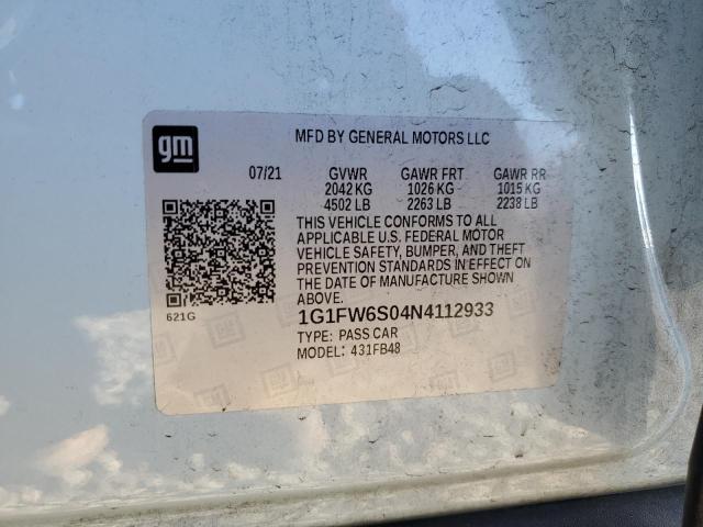 2022 CHEVROLET BOLT EV 1L 1G1FW6S04N4112933