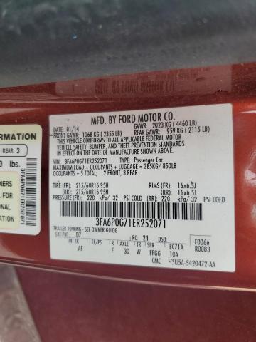 2014 FORD FUSION S - 3FA6P0G71ER252071