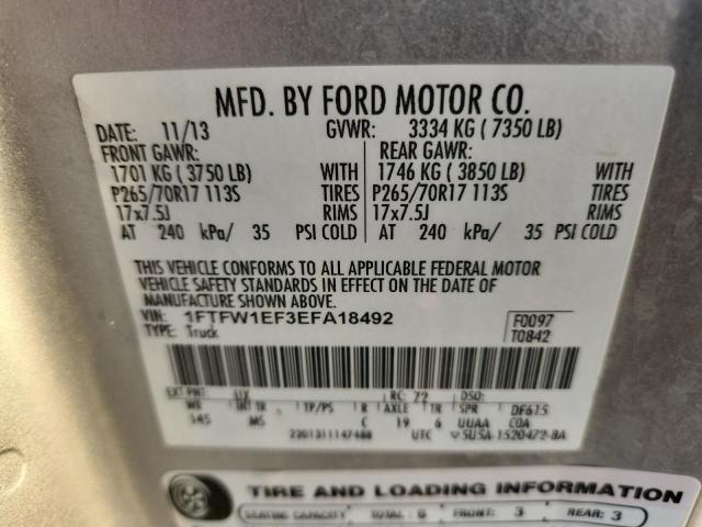 2014 FORD F150 SUPER - 1FTFW1EF3EFA18492