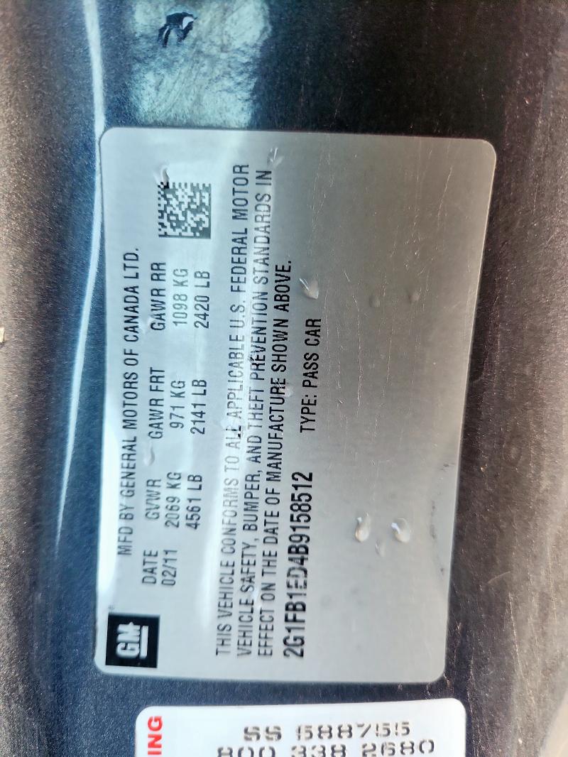 2011 CHEVROLET CAMARO LT - 2G1FB1ED4B9158512