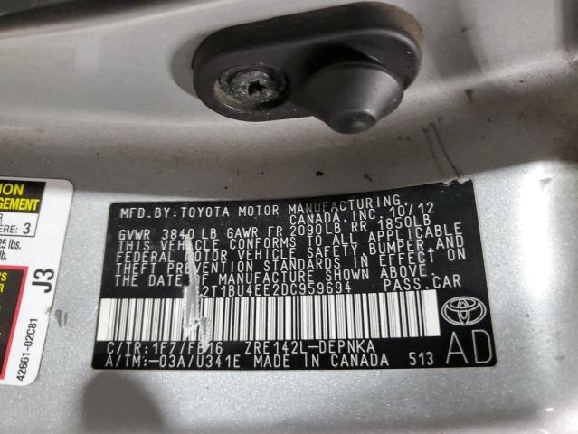 2013 TOYOTA COROLLA BA - 2T1BU4EE2DC959694