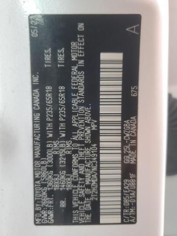 2022 LEXUS RX 350 2T2HZMDA7NC349104