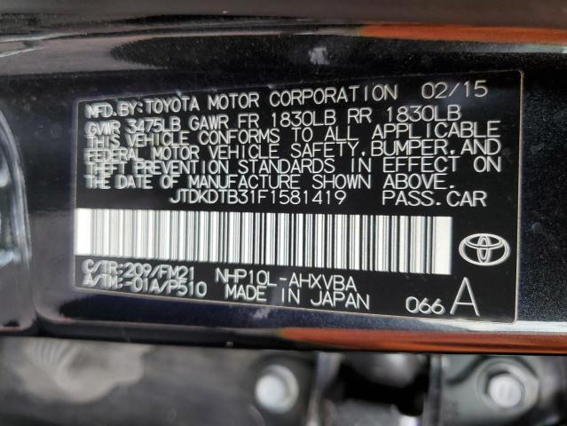 2015 TOYOTA PRIUS C JTDKDTB31F1581419