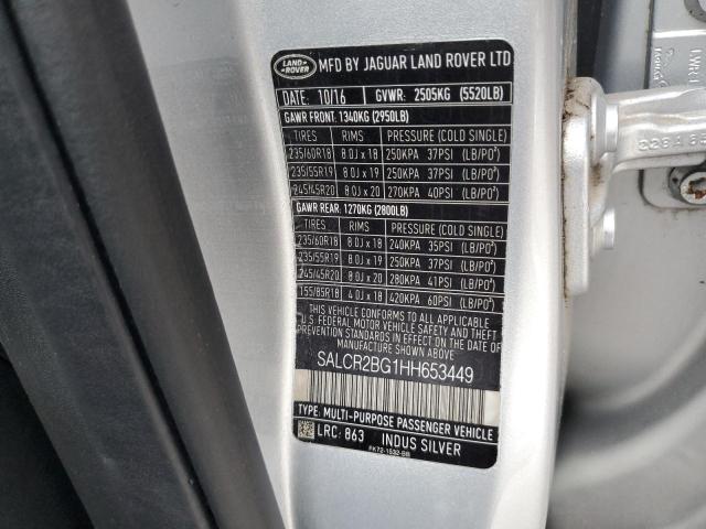 2017 LAND ROVER DISCOVERY - SALCR2BG1HH653449