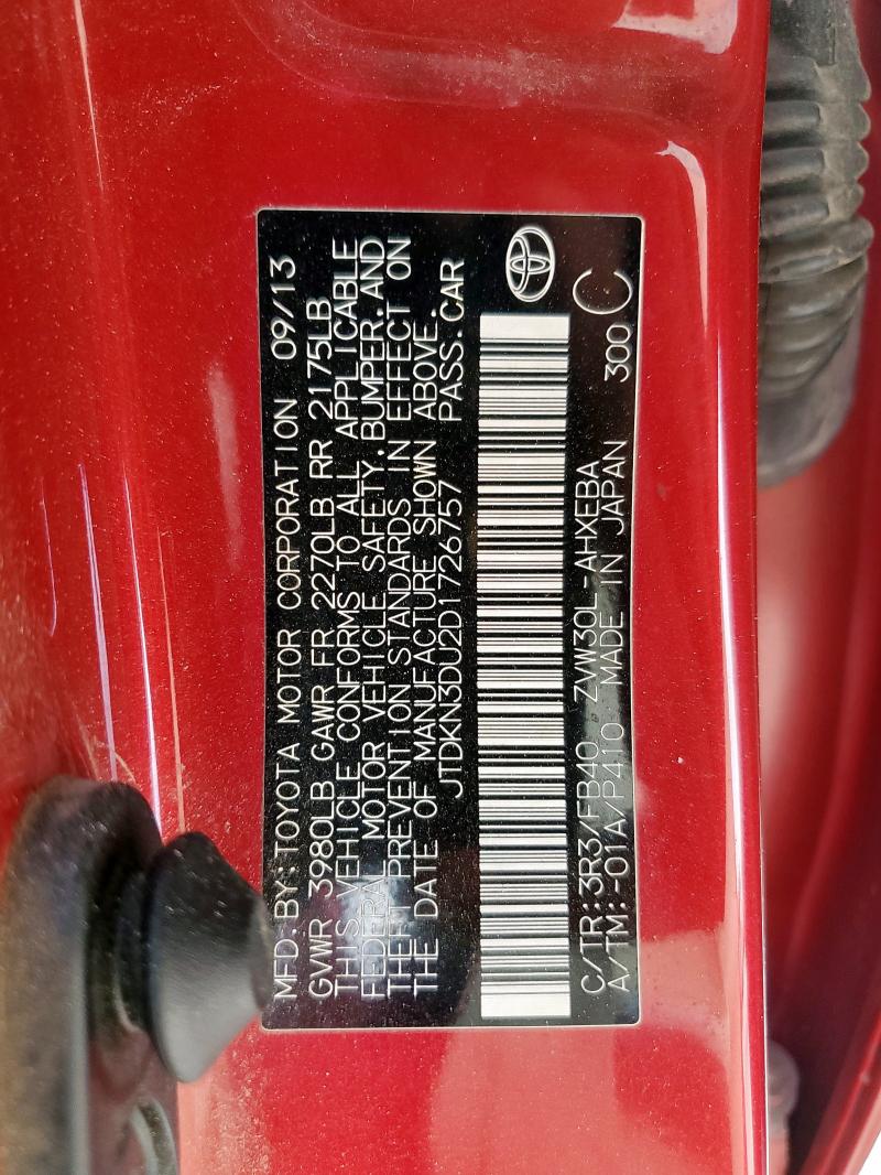 2013 TOYOTA PRIUS - JTDKN3DU2D1726757