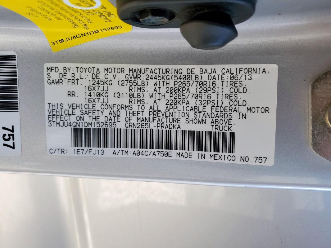 2013 TOYOTA TACOMA DOU - 3TMJU4GN1DM152695