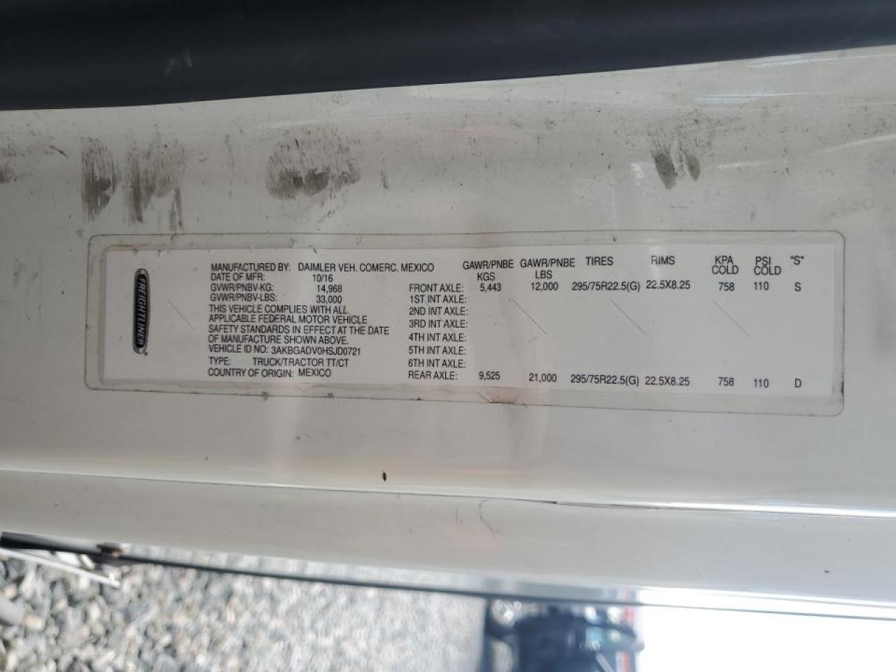 Lot #3265096934 2017 FREIGHTLINER CASCADIA 1