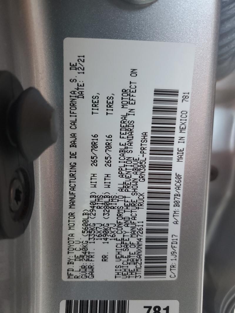 2022 TOYOTA TACOMA DOU #3315667777