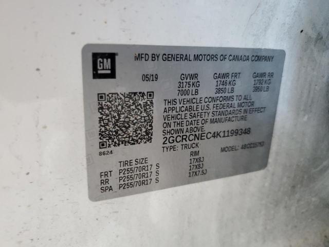 2019 CHEVROLET SILVERADO 2GCRCNEC4K1199348