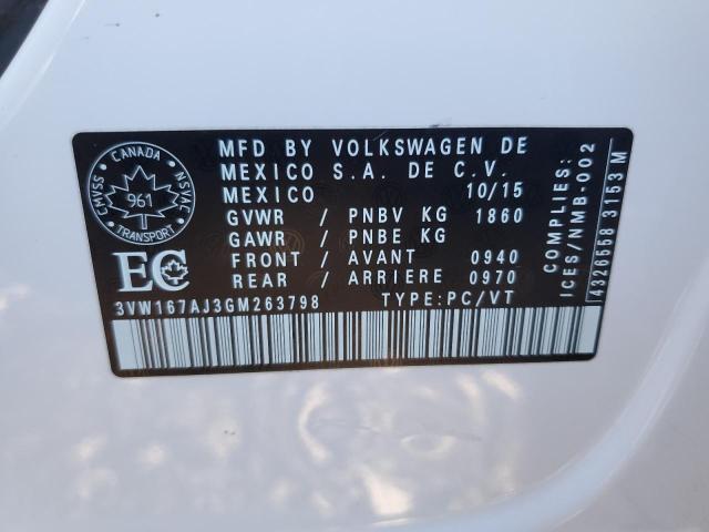 2016 VOLKSWAGEN JETTA S - 3VW167AJ3GM263798