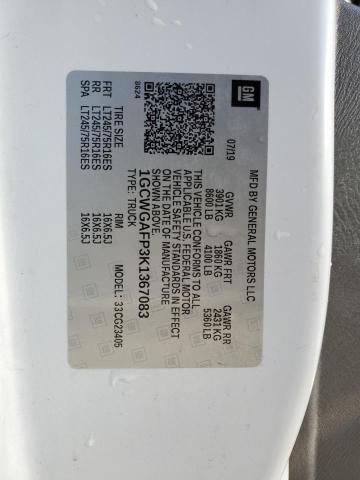 2019 CHEVROLET EXPRESS G2 - 1GCWGAFP3K1367083