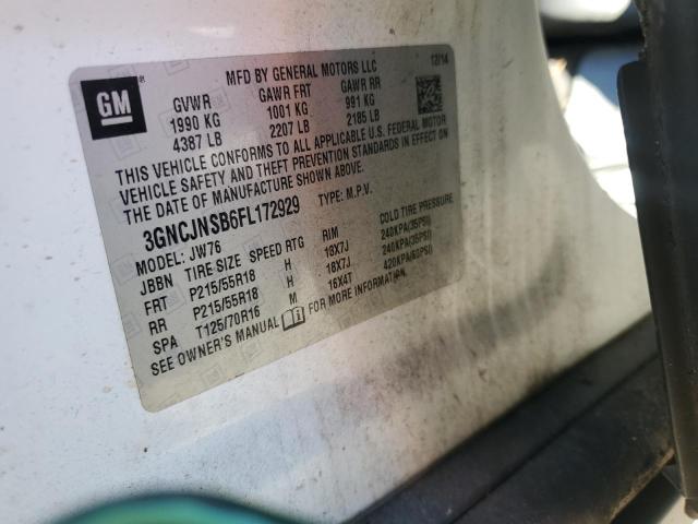 2015 CHEVROLET TRAX LTZ 3GNCJNSB6FL172929