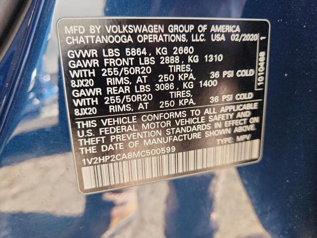 2021 VOLKSWAGEN ATLAS SE #3315562773