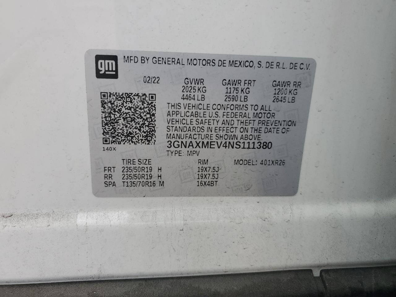 CHEVROLET EQUINOX RS