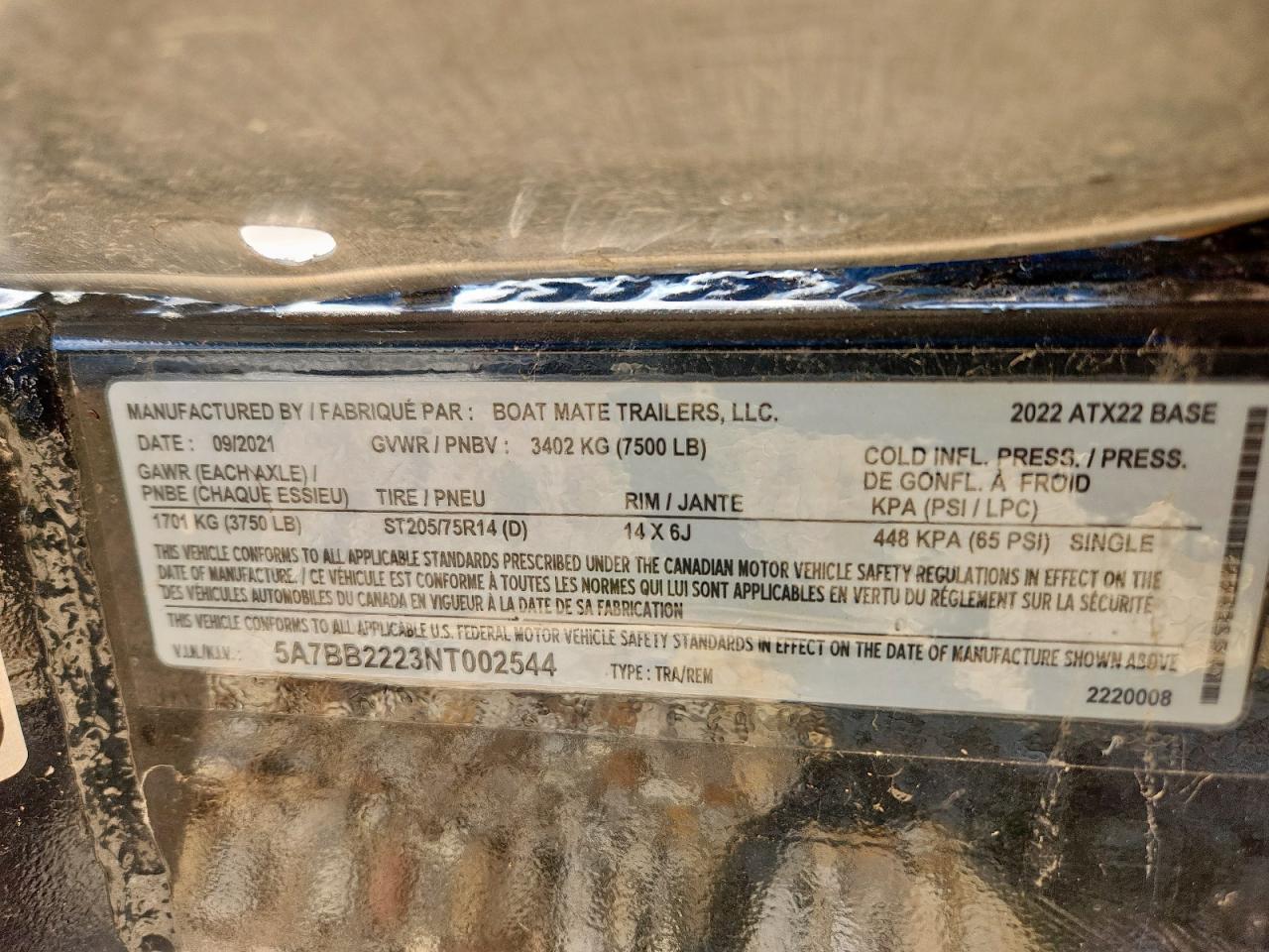 Lot #3271580341 2022 ATX BOAT22TYPS