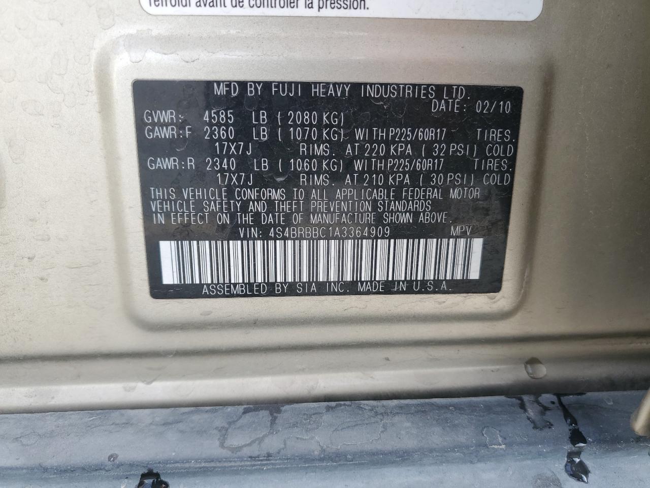 SUBARU OUTBACK 2.5I PREMIUM