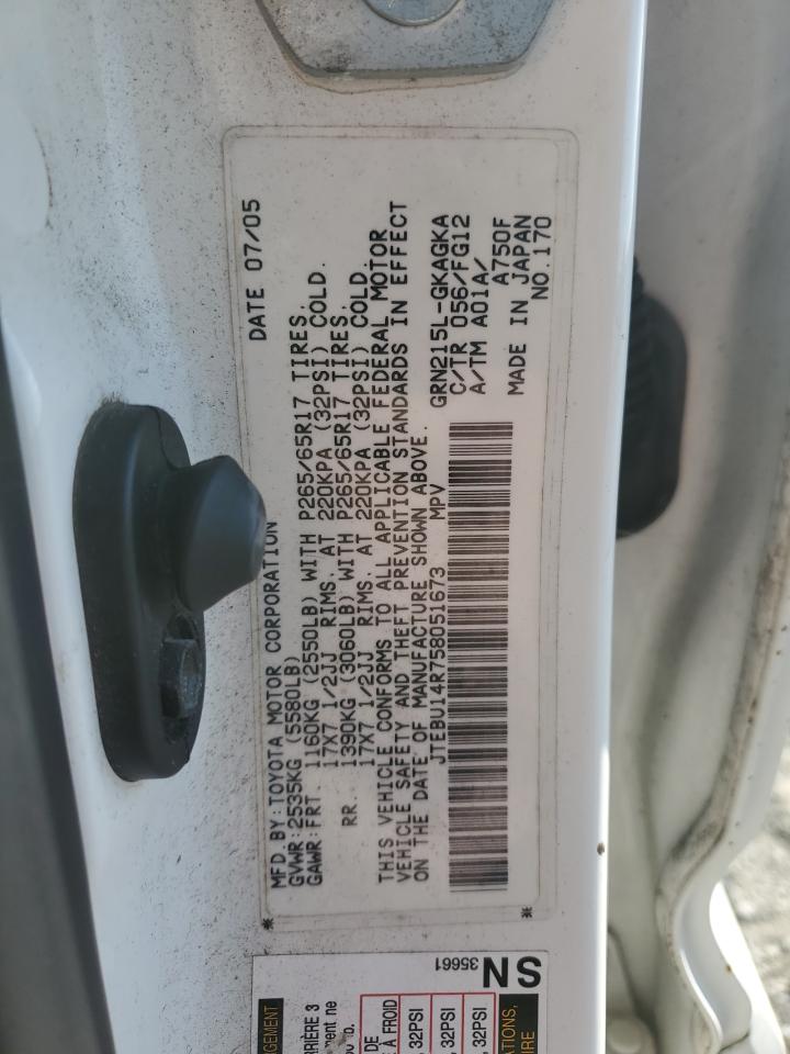 Lot #3297011345 2005 TOYOTA 4RUNNER SR