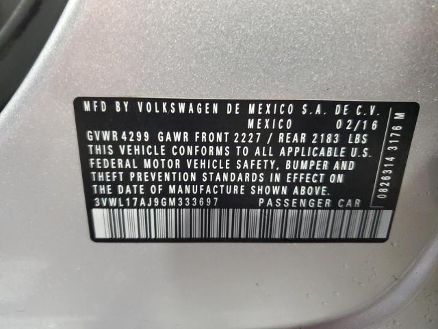 2016 VOLKSWAGEN JETTA SEL 3VWL17AJ9GM333697