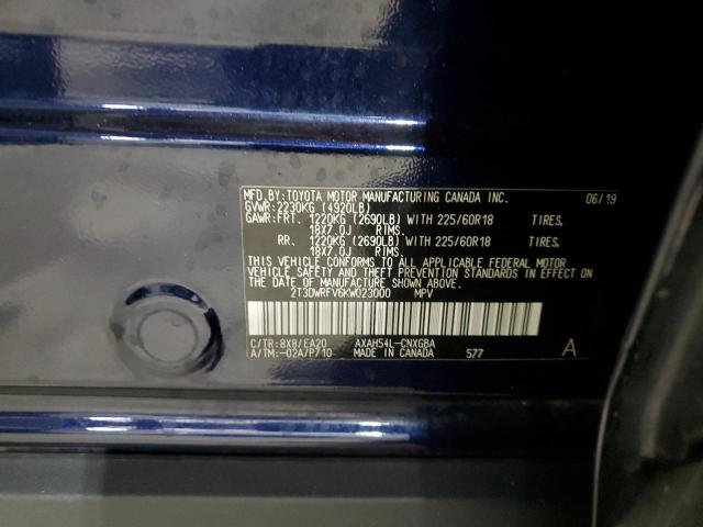 2019 TOYOTA RAV4 LIMITED 2T3DWRFV6KW023000