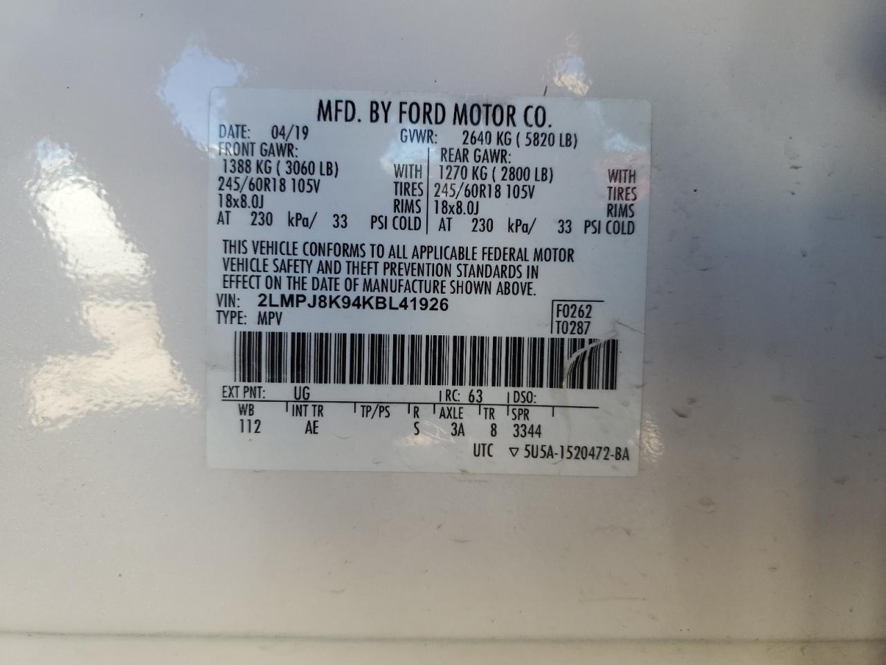 LINCOLN NAUTILUS SELECT