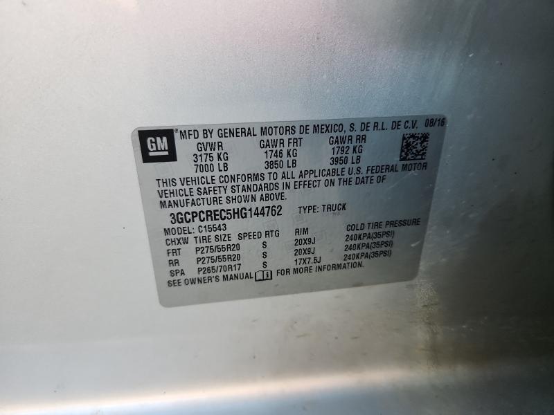 2017 CHEVROLET SILVRDO LT 3GCPCREC5HG144762