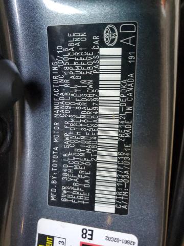 2010 TOYOTA COROLLA BA - 2T1BU4EE6AC497975