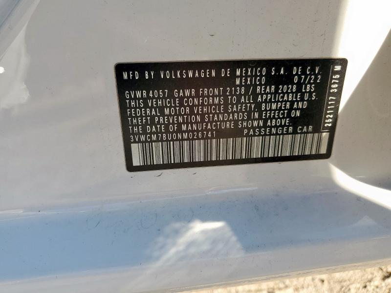 2022 VOLKSWAGEN JETTA S #3281387993