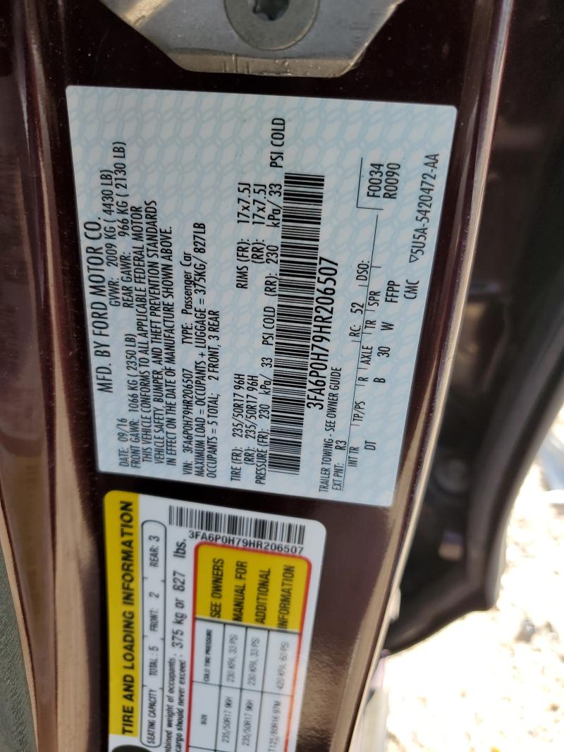 2017 FORD FUSION SE #3303866685