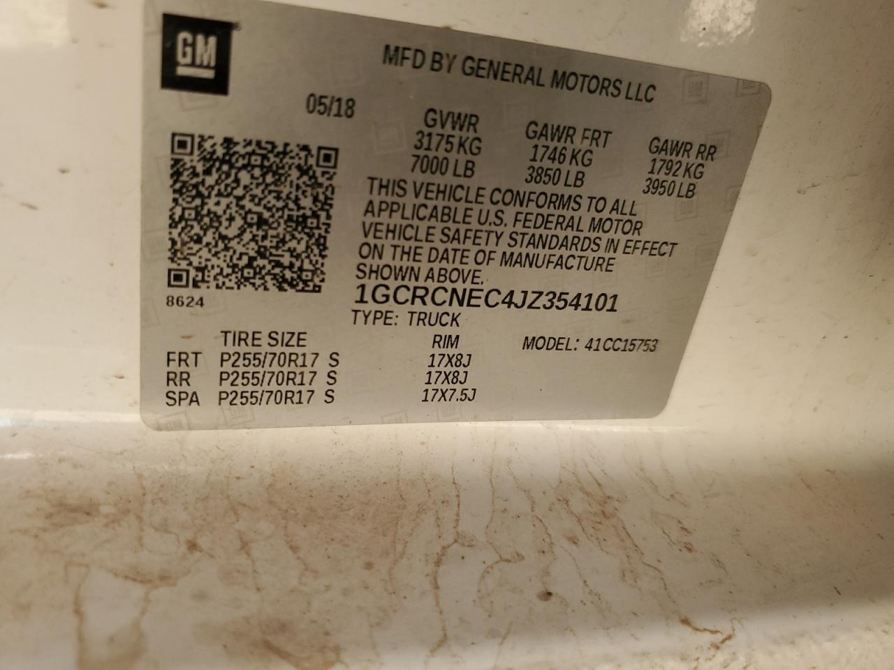 Lot #3317060016 2018 CHEVROLET SILVERADO